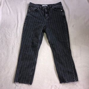 Topshop gray jeans with white stripes